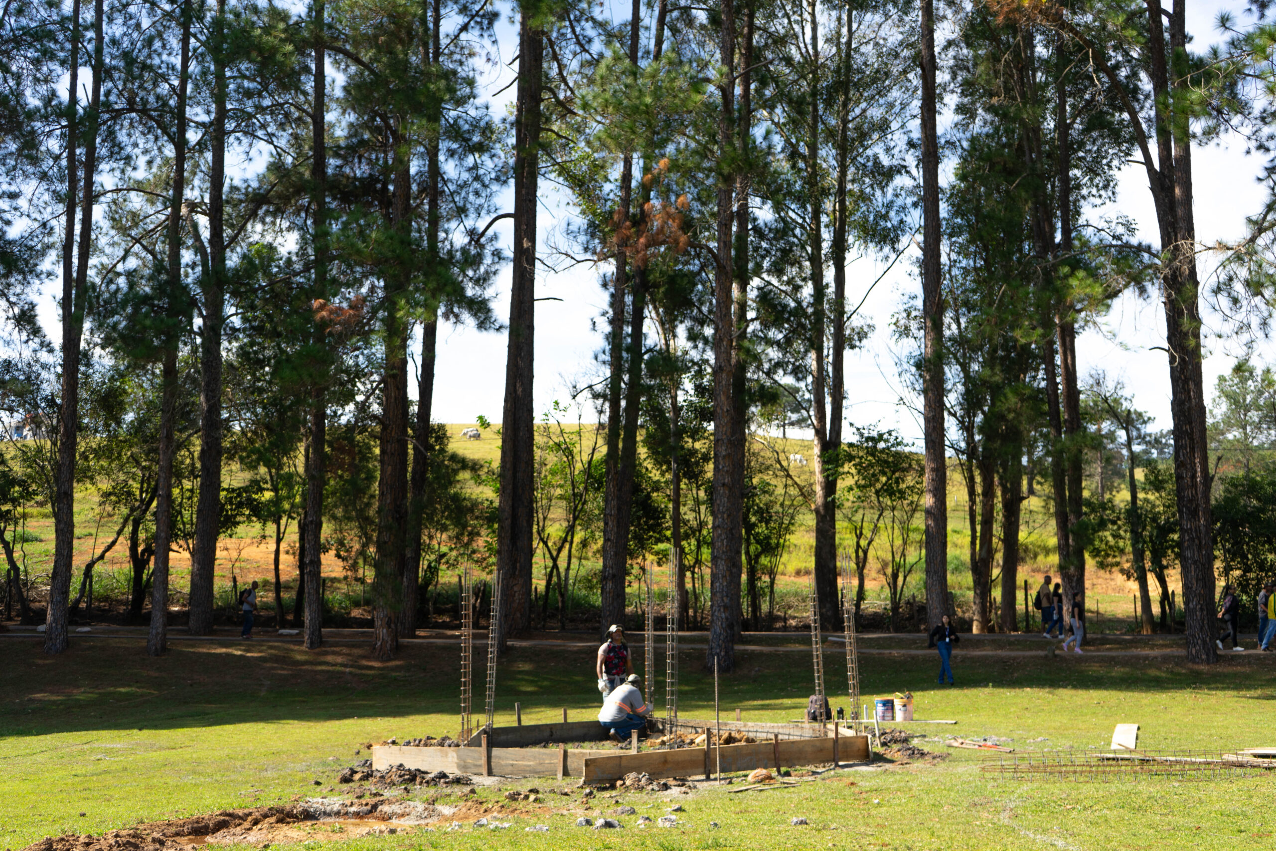 obras no horto florestal de pouso alegre